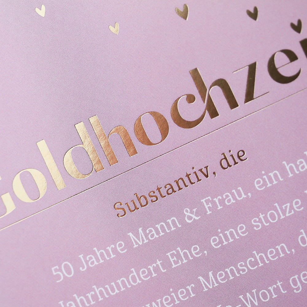 Doppelkarte Goldhochzeit Classic Line Hochformat
