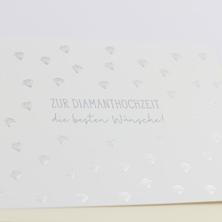 Doppelkarte Diamanthochzeit beste Wünsche Classic Line Querformat