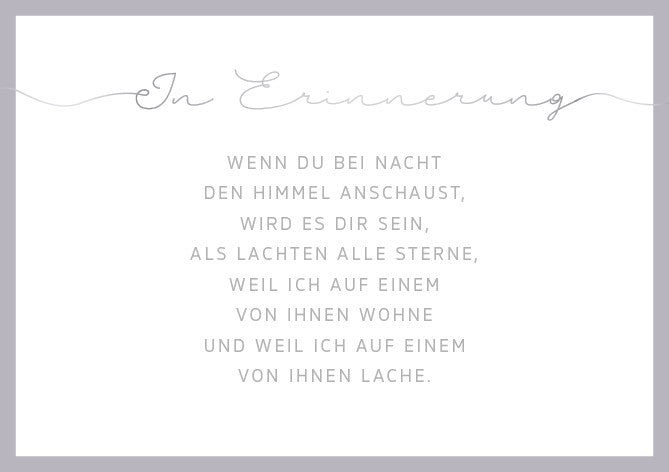 Classic Line Doppelkarte Erinnerung Anteilnahme