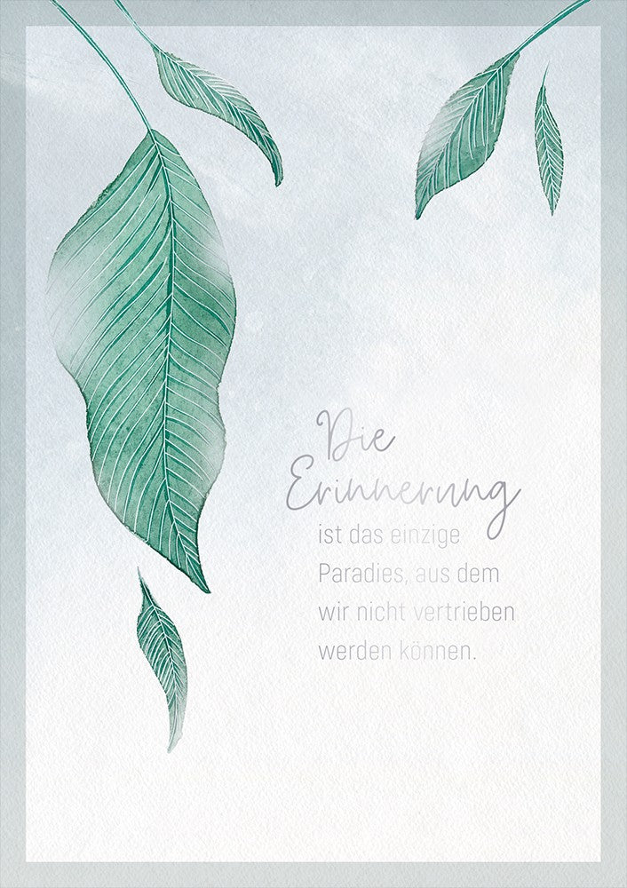 Classic Line Doppelkarte Erinnerung Paradies Anteilnahme