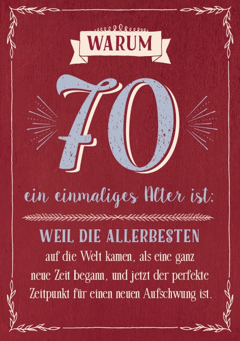 Classic Line Doppelkarte 70. Geburtstag Aufschwung