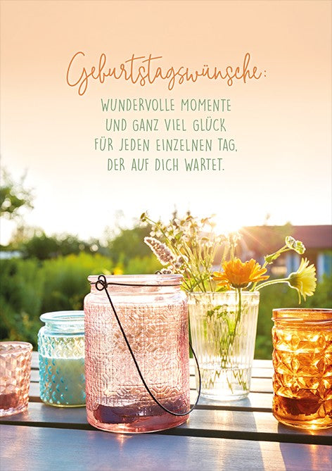 Classic Line Doppelkarte Geburtstagswünsche Glück