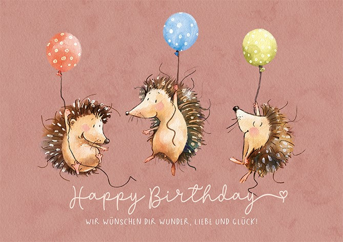 Classic Line Doppelkarte Happy Birthday Wunder Glück