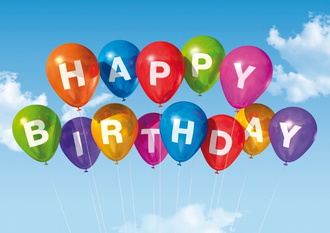 Classic Line Doppelkarte Happy Birthday Luftballons