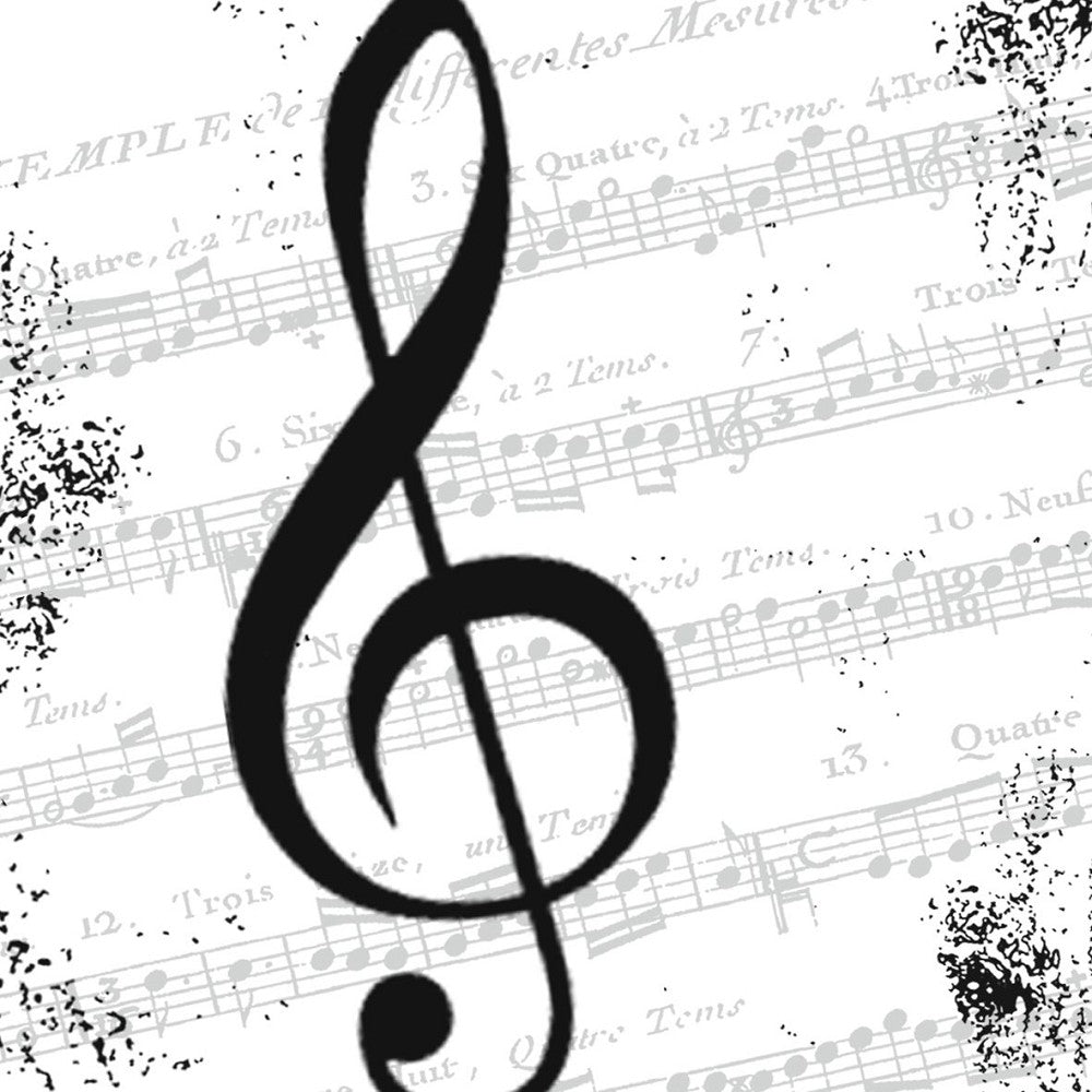 Servietten I Love Music ppd Notenmotiv schwarz weiß Tissue lebensmittelecht FSC 33 x 33