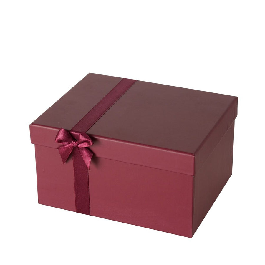 Geschenkbox Bowlina Dunkelrot rechteckig aus robustem Papier mit Deckel