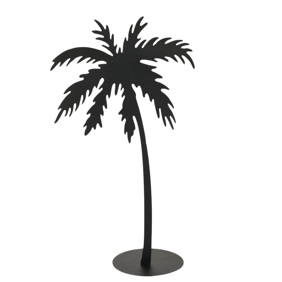 Dekoaufsteller Moloka Palme schwarz matt aus Eisen handgearbeitet mit Stand
