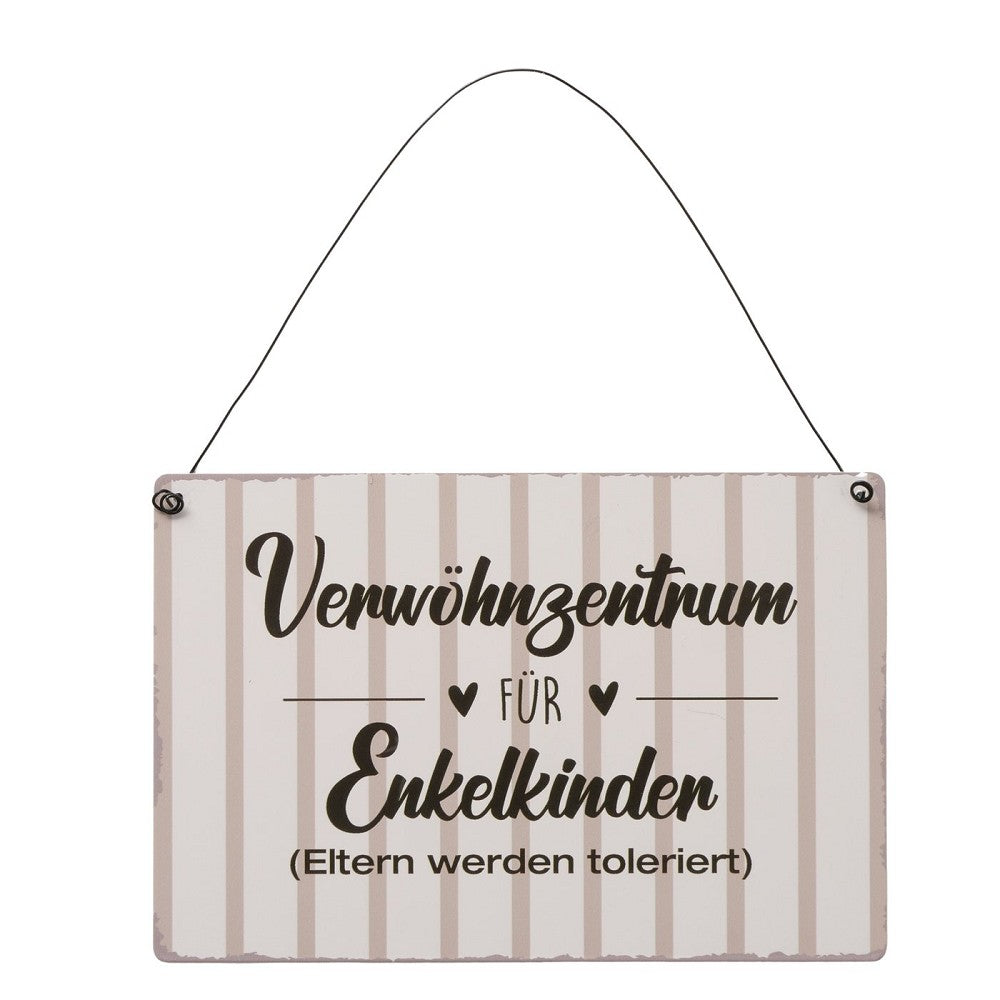 Wand Schild Grosseltern 21x14 cm Eisen Beige Schwarz Cremeweiß pro Bestellung 1 Stück