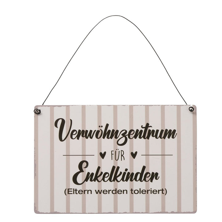 Wand Schild Grosseltern 21x14 cm Eisen Beige Schwarz Cremeweiß pro Bestellung 1 Stück