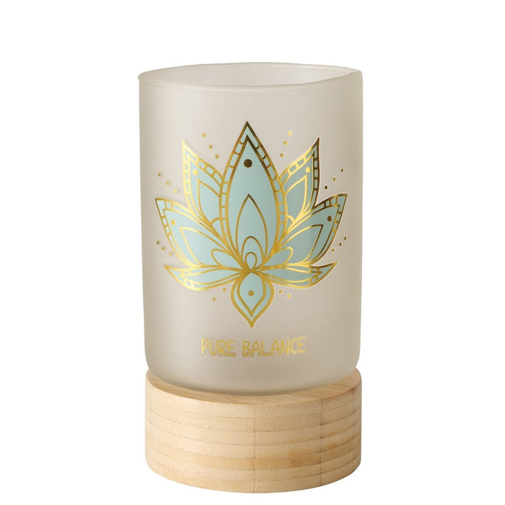 Rundes Windlicht Bali 15,5 cm Ø 8,5 cm Tischdeko Indoor Kerze nicht enthalten