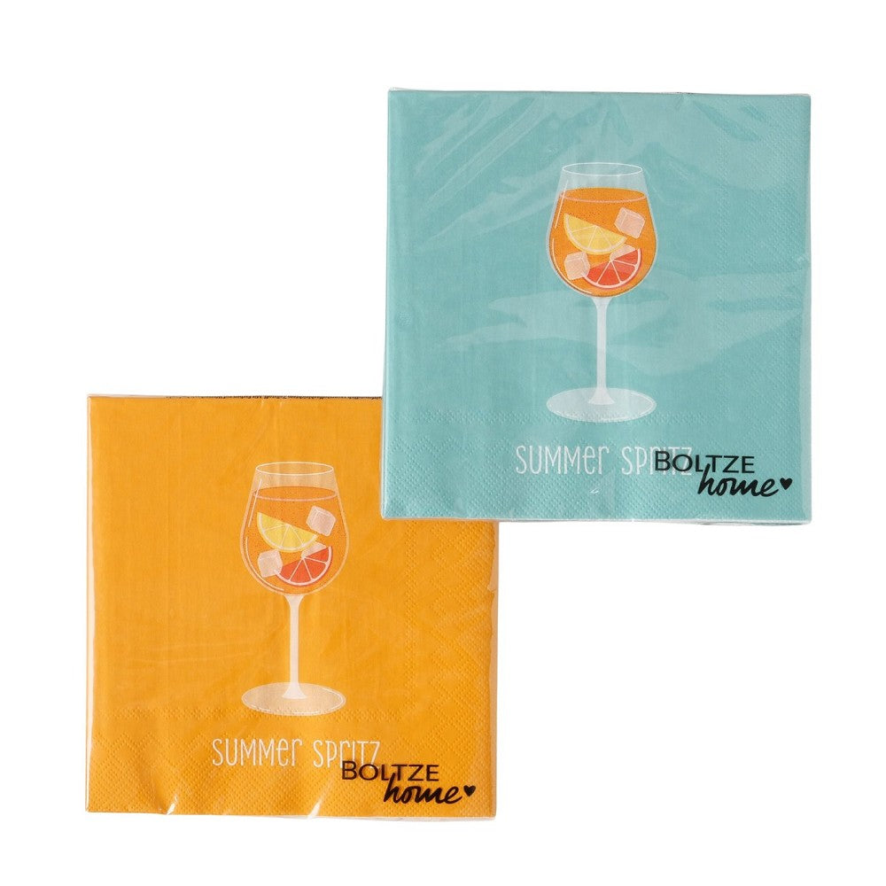 Servietten Summer Spritz 20 Stück Papier Motiv Zitrone Orange quadratisch 2 sort