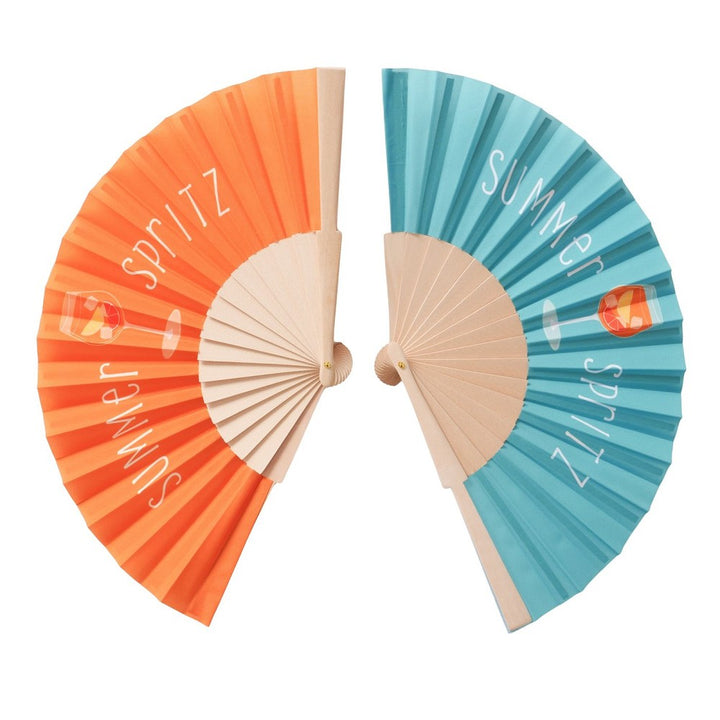 Fächer Summer Spritz Orange Türkis mediterranes Design FSC 100% 2 sort pro Bestellung 1 Stück