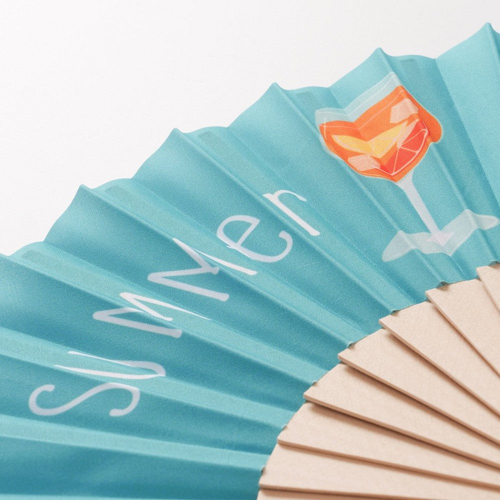 Sommer Fächer Summer Spritz aus Kiefernholz und Polyester 23 cm bedruckt leicht