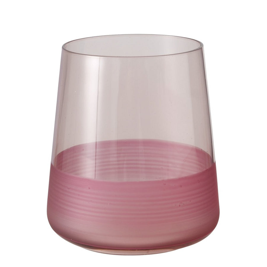 Trinkglas Moluna hellrosa handgemalt matt aus lackiertem Glas 380 ml rund