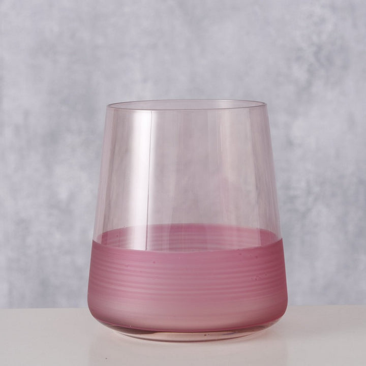 Hellrosa Trinkglas Moluna 10 cm Ø 9 cm lebensmittelgeeignet nicht spülmaschinengeeignet