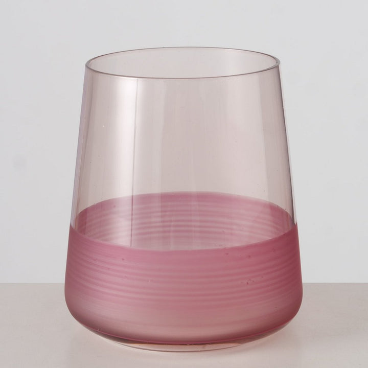 Hellrosa Trinkglas Moluna 10 cm Ø 9 cm lebensmittelgeeignet nicht spülmaschinengeeignet