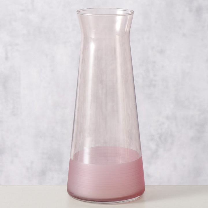 Hellrosa Glaskaraffe Moluna 25 cm Ø 10,5 cm lebensmittelgeeignet nicht spülmaschinengeeignet