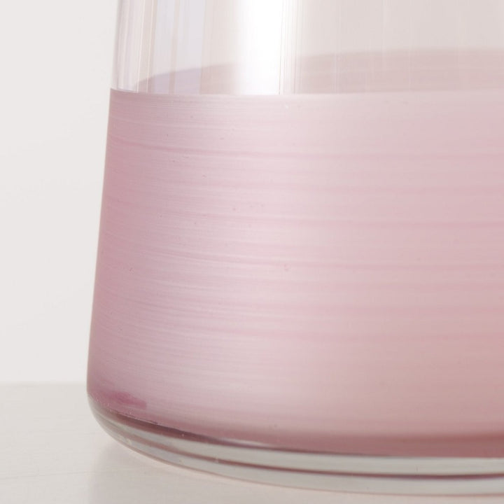 Hellrosa Glaskaraffe Moluna 25 cm Ø 10,5 cm lebensmittelgeeignet nicht spülmaschinengeeignet