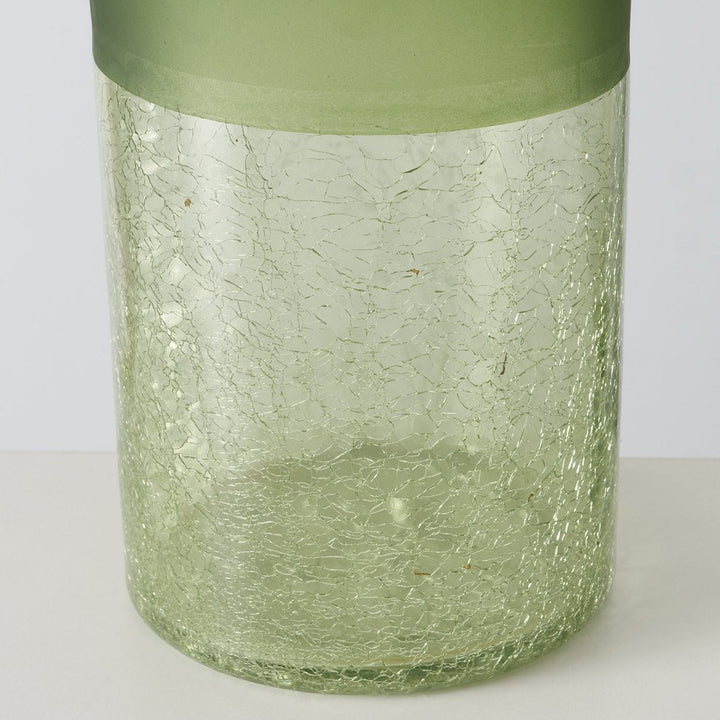 Grüne Glasvase Meredith rund 30 cm Ø 11 cm freistehend Indoor für frische Blumen und Zweige