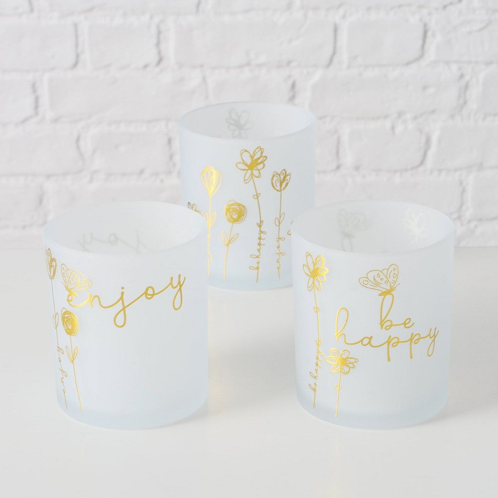 Rundes Windlicht Davina 8,5 cm Ø 7 cm freistehend Indoor Kerze nicht enthalten pro Bestellung 1 Stüc