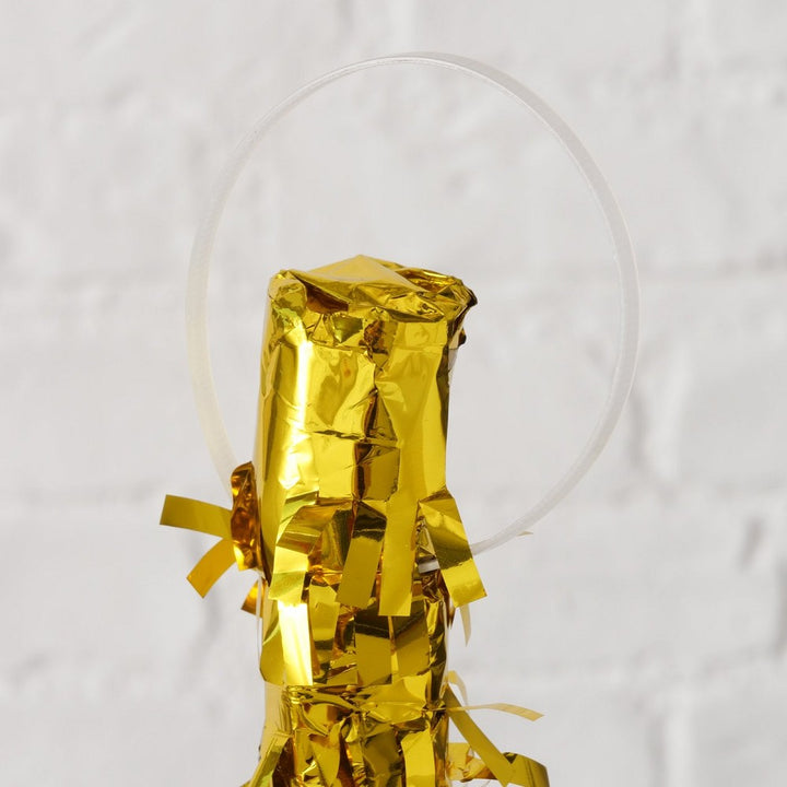 Party Dekoanhänger Pinata Prosecco mit Text Deutsch Englisch zum Aufhängen Indoor nicht wasserbestän