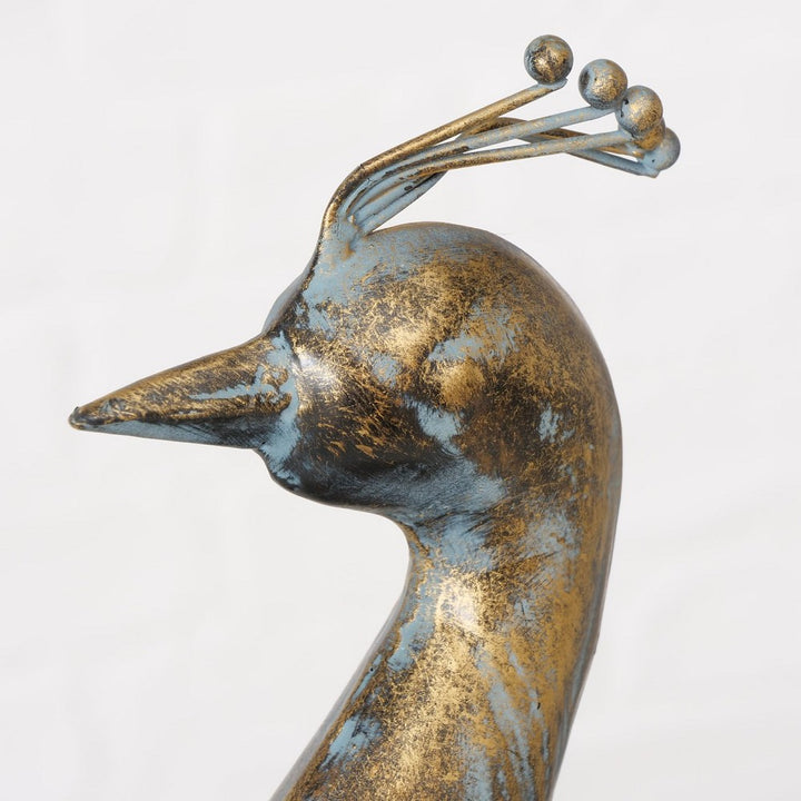 Pfau Figur Pavo als Deko Hingucker auf Sideboard Regal Konsole nicht wasserbeständig 64 cm lang