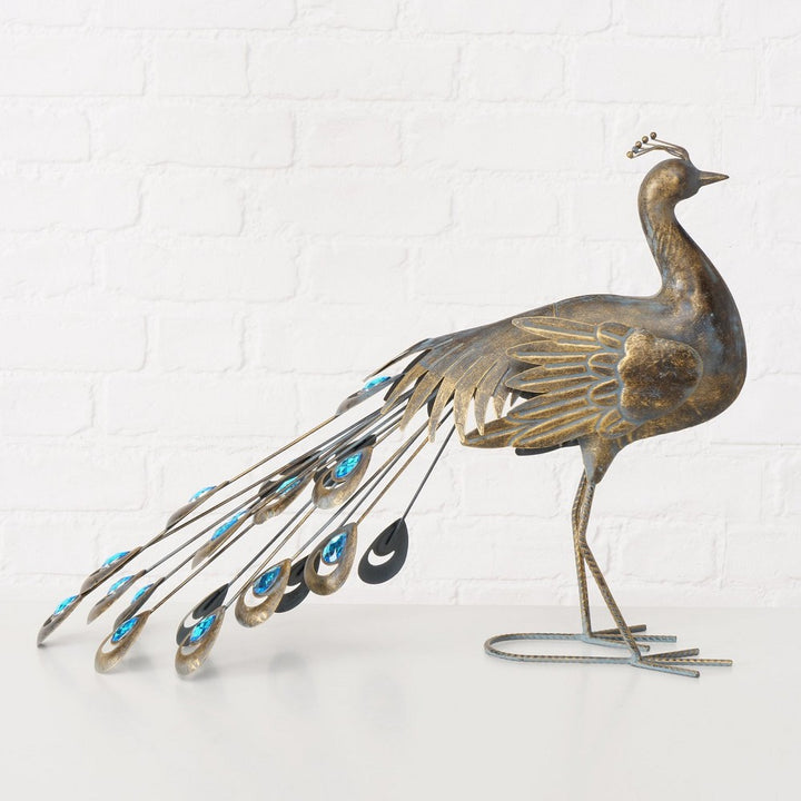 Pfau Figur Pavo als Deko Hingucker auf Sideboard Regal Konsole nicht wasserbeständig 64 cm lang