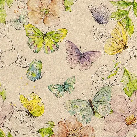 Recyclingservietten Colourful Butterflies 25x25 cm Home Fashion 2 lagig recyceltes Tissue