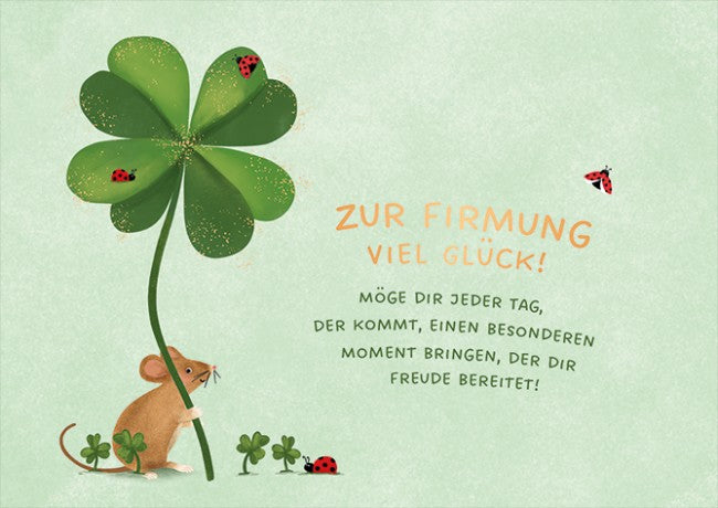 Doppelkarte Firmung Zur Firmung viel Glück Classic Line Grafik Werkstatt 120 x 170 mm FSC Mix