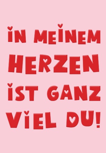 Doppelkarte In meinem Herzen ist ganz viel Du knall & bunt Grafik Werkstatt Prägung Spotlack 130 x 9