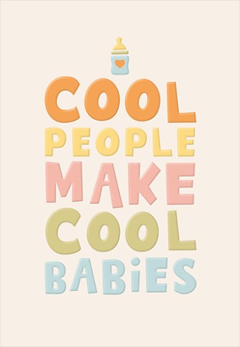 Doppelkarte Cool people make cool babies knall & bunt Grafik Werkstatt Prägung Spotlack 130 x 90 mm