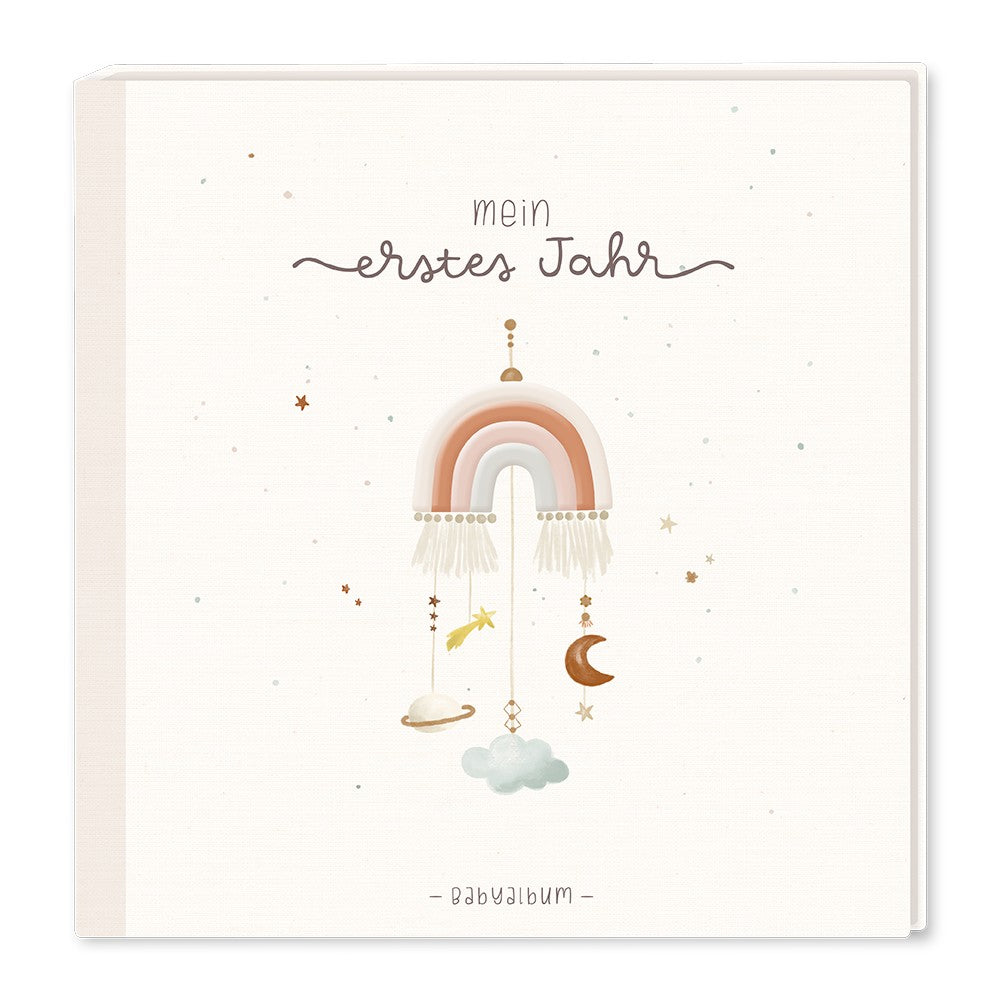 Grafik Werkstatt Babyalbum Mein erstes Jahr mit Stickerei quadratisch Erinnerungsalbum zur Geburt