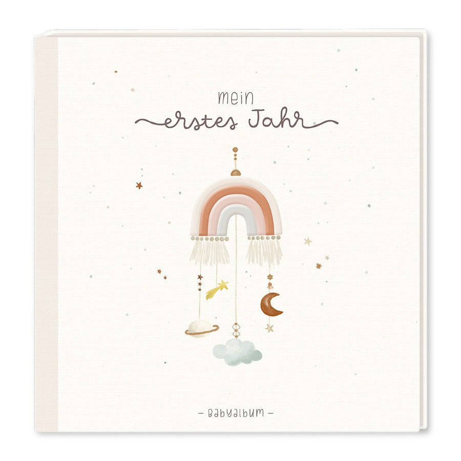 Grafik Werkstatt Babyalbum Mein erstes Jahr mit Stickerei quadratisch Erinnerungsalbum zur Geburt