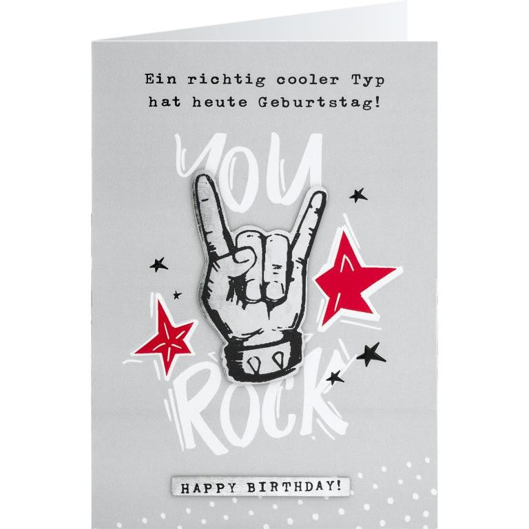 GRUSS & CO Grusskarte Happy Metal Cards Happy Birthday cooler Typ Format 17 x 12 cm