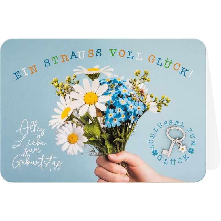 Sheepworld Grusskarte GK KEY de 05 q Schlüsselkarten mit Schlüsselaccessoire Kupfer Silber Gold FSC