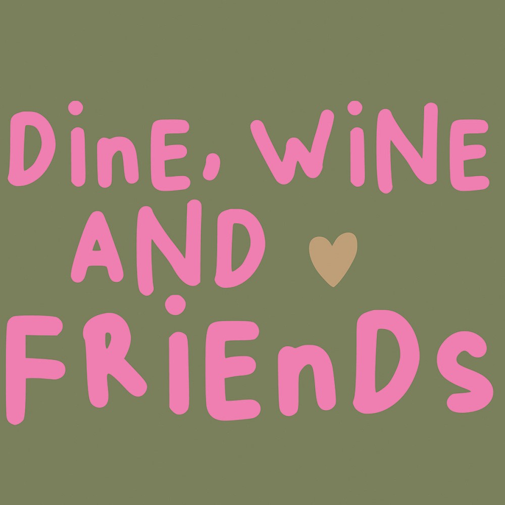 Servietten Wine Dine Friends green ppd grünes Design Aufdruck Tissue lebensmittelecht FSC 33 x 33