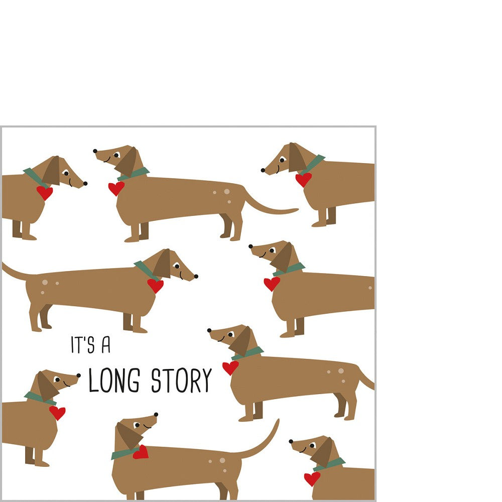 Servietten Long Story ppd 25 x 25 cm Dackel Motiv Tissue lebensmittelecht FSC Ute Krause