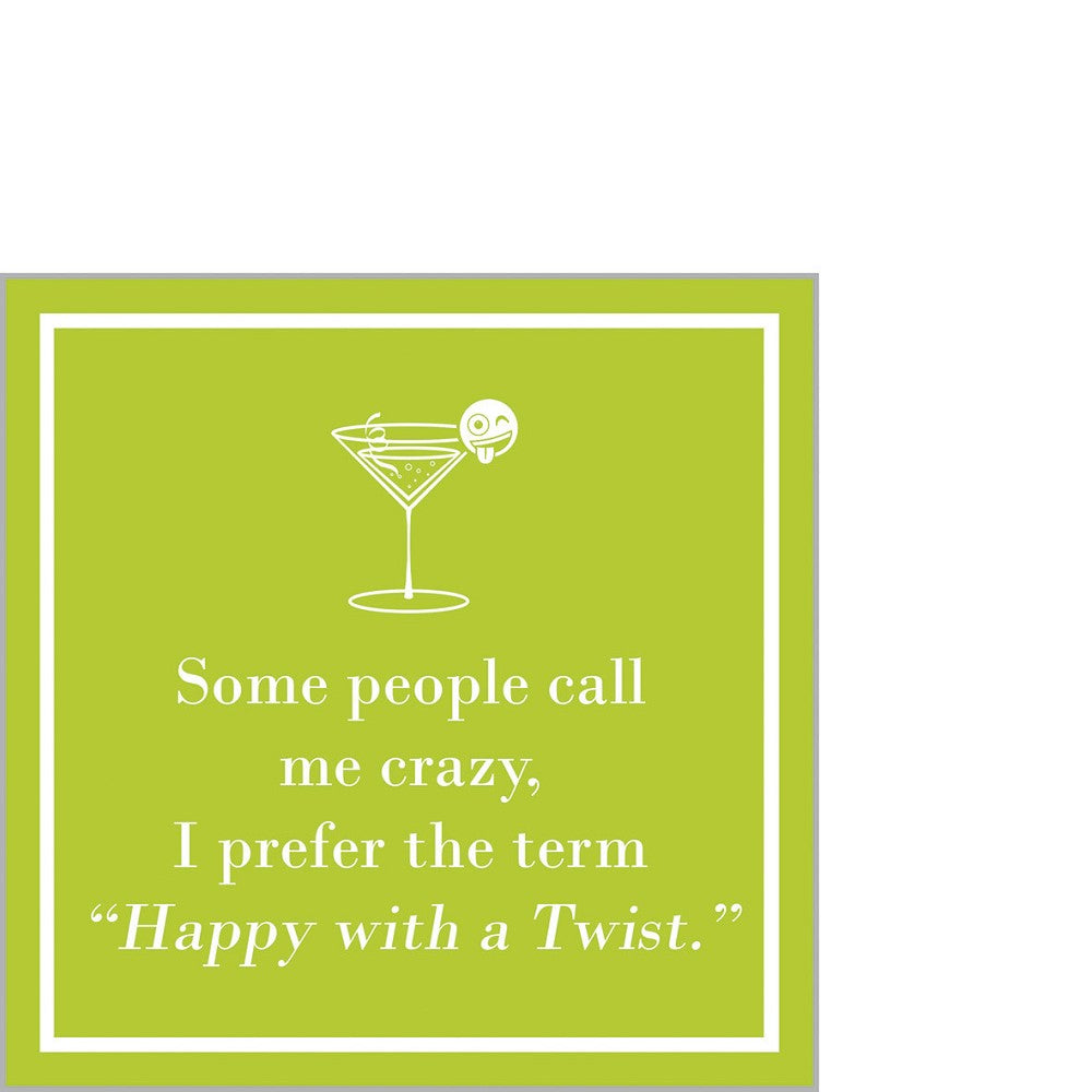 Servietten Happy twist lime ppd 25 x 25 cm limettengrün Spruch Tissue lebensmittelecht FSC