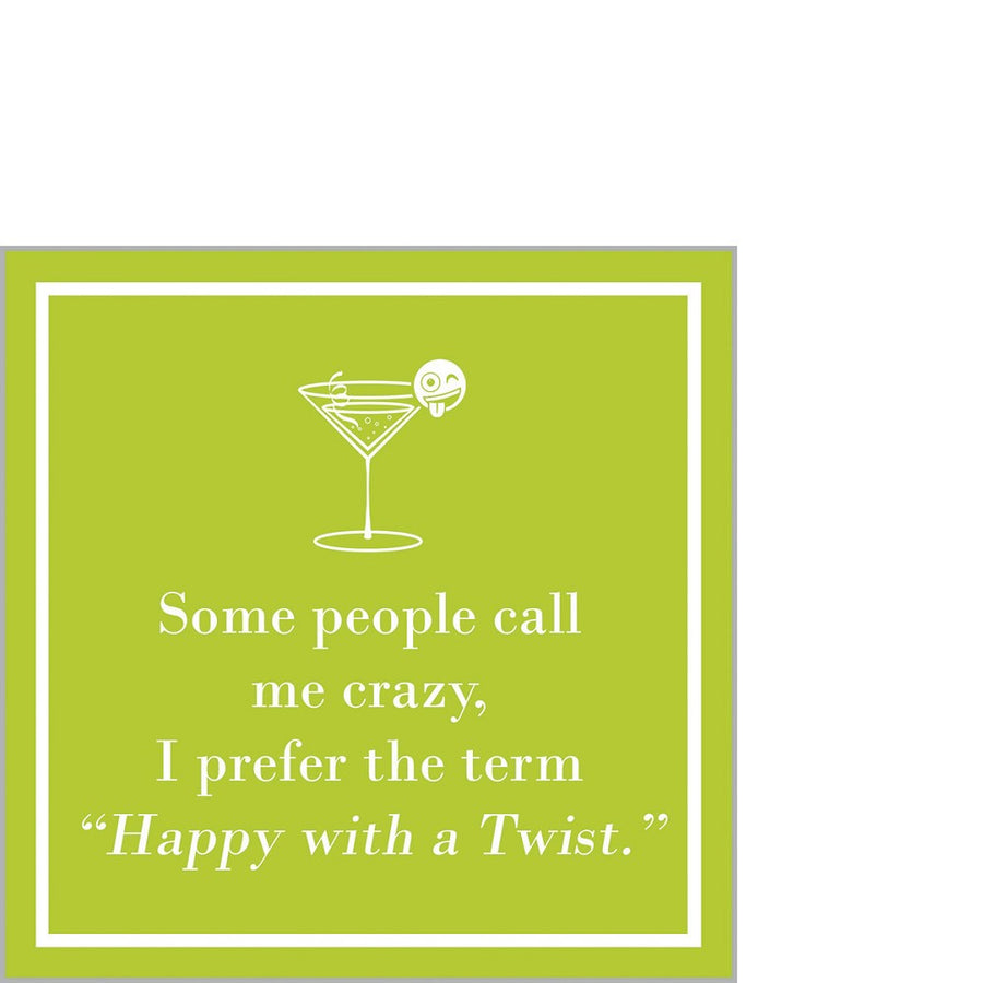 Servietten Happy twist lime ppd 25 x 25 cm limettengrün Spruch Tissue lebensmittelecht FSC