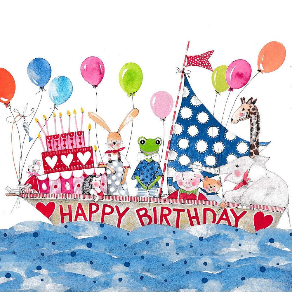 Servietten Kid Boat ppd maritimes Motiv Ballons Tiere bunt Tissue lebensmittelecht FSC 33 x 33
