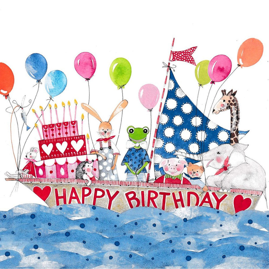 Servietten Kid Boat ppd maritimes Motiv Ballons Tiere bunt Tissue lebensmittelecht FSC 33 x 33