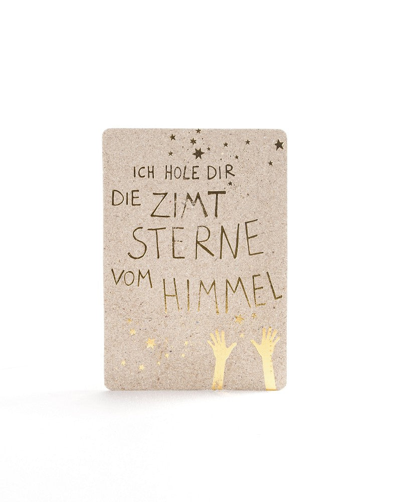 Winter Postkarte Zimtsterne Himmel Good old friends liebevoller Spruch