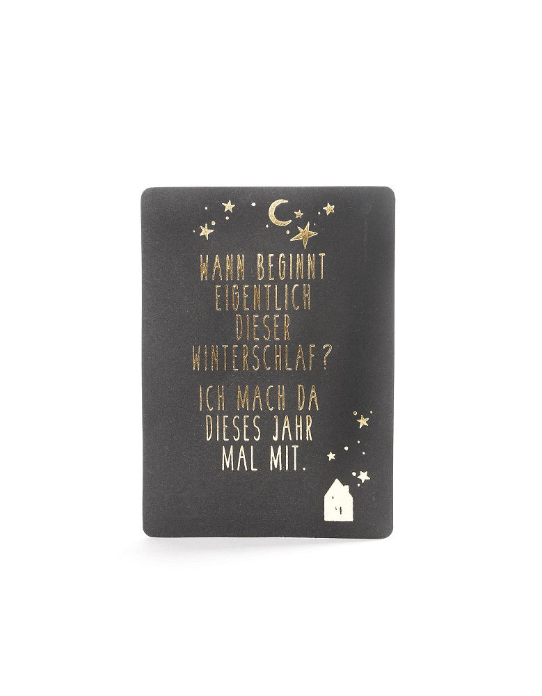 Winter Postkarte Winterschlaf Good old friends humorvoller Spruch
