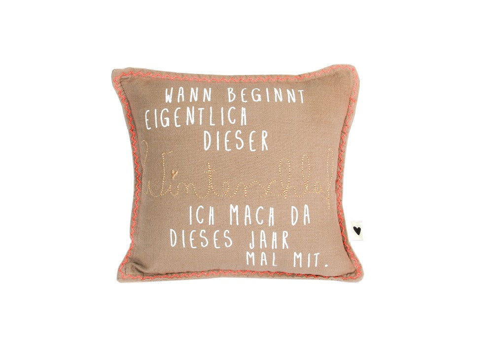 Winter Mini Kissen Winterschlaf Good old friends Winterdeko gemütlich