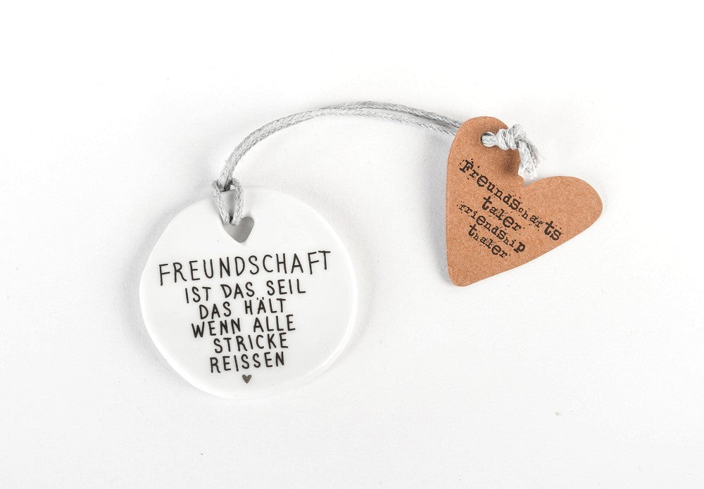 Freundschaftstaler Herzanker Good old friends Geschenkanhänger