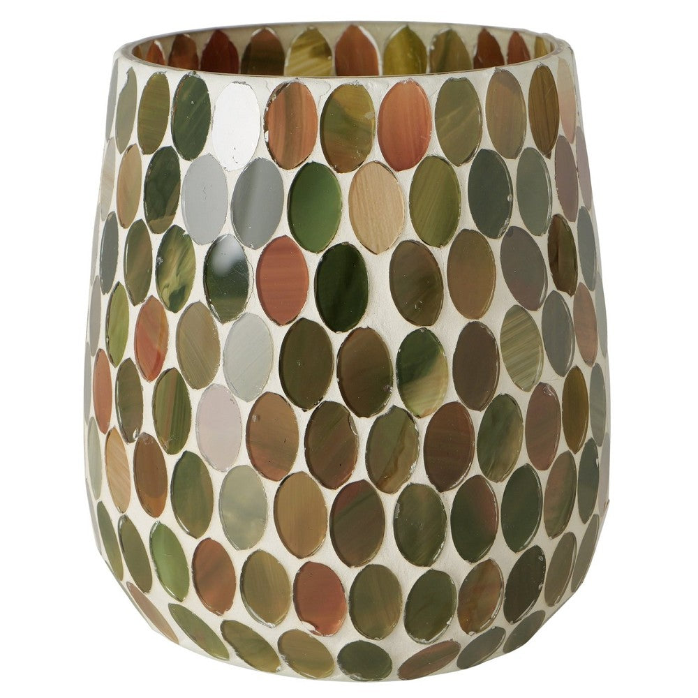Windlicht Campo Rund H 14 cm handgearbeitet mediterran glänzend