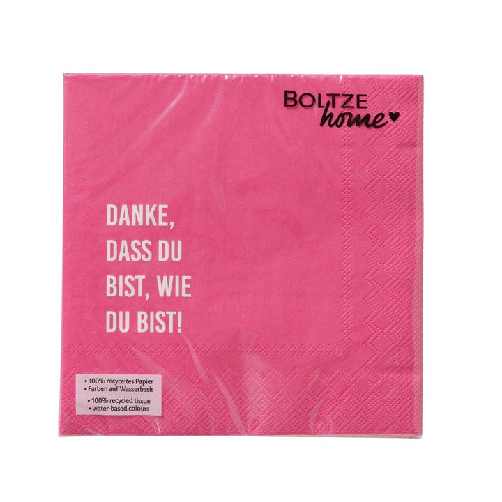Servietten Lovequote 16,5x16,5cm 20 Stück, Farbe Pink