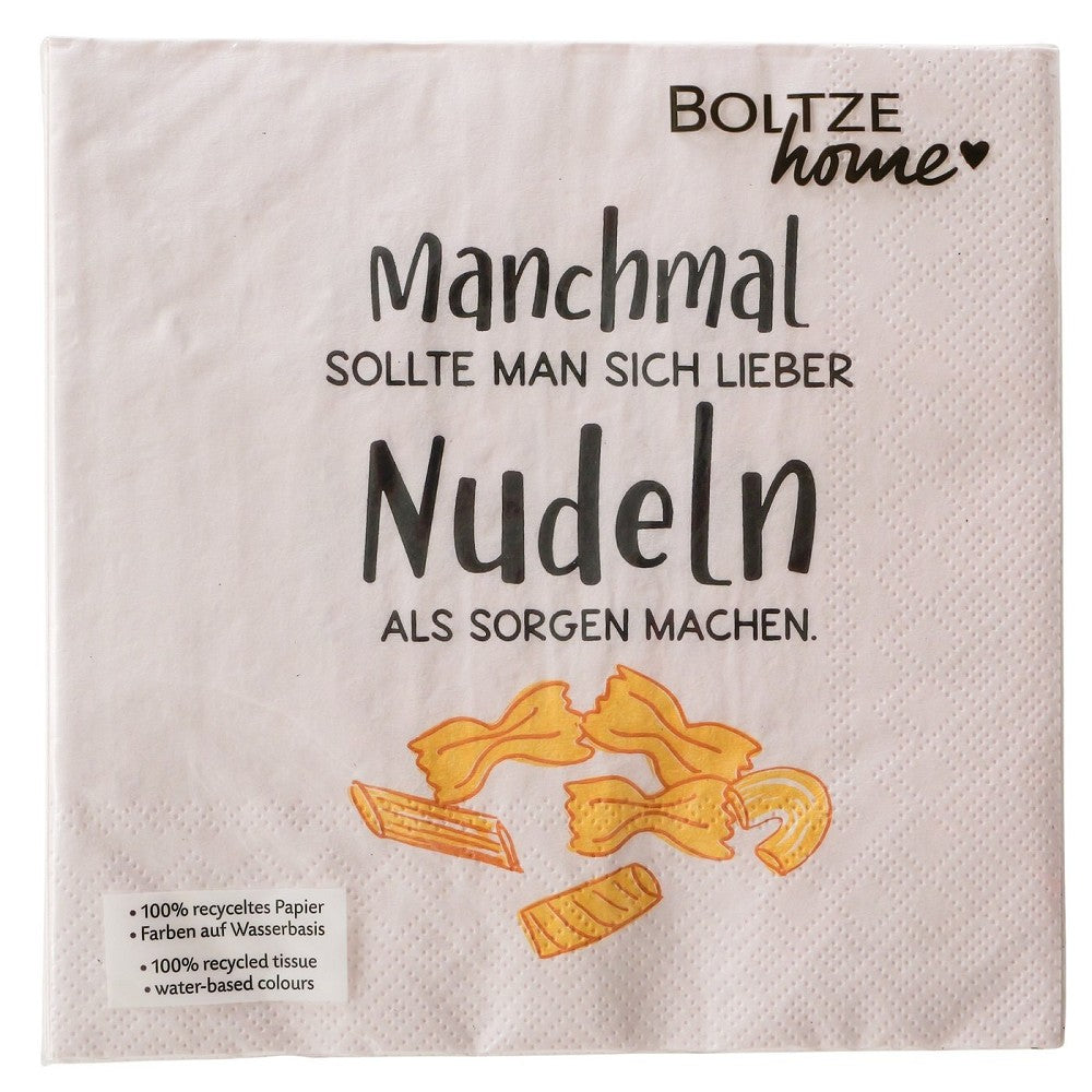 Servietten Pizza 16,5x16,5cm Spruch Rundumdruck mehrfarbig humorvoll