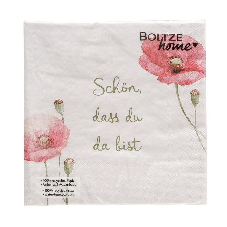 Servietten Mavie 16,5x16,5cm 20 Stück floral Motiv Rundumdruck mehrfarbig
