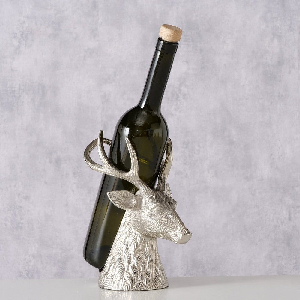 Flaschenträger Claudius Aluminium vernickelt Weinaccessoire elegant